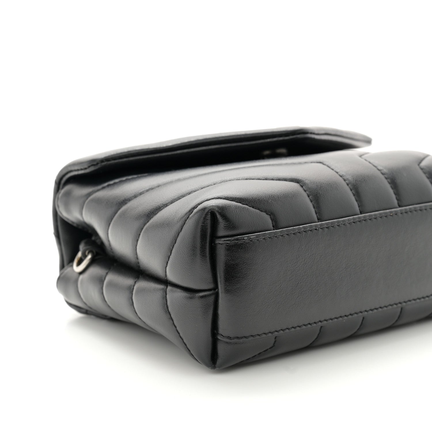 Saint Laurent Calfskin Y Quilted Monogram Toy Loulou Crossbody Bag Black 10 of 12