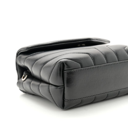 Saint Laurent Calfskin Y Quilted Monogram Toy Loulou Crossbody Bag Black 10 of 12
