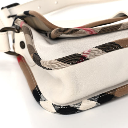 Burberry Calfskin Nova Check Shoulder Bag White 8 of 11
