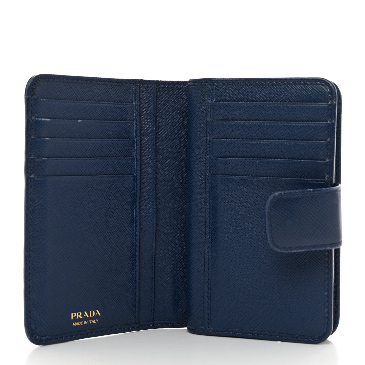 Saffiano Metal Compact Wallet Bluette