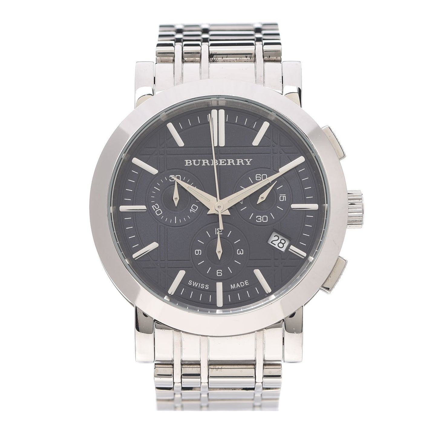 Stainless Steel 40mm Heritage Chronograph Quartz Watch Black BU1360