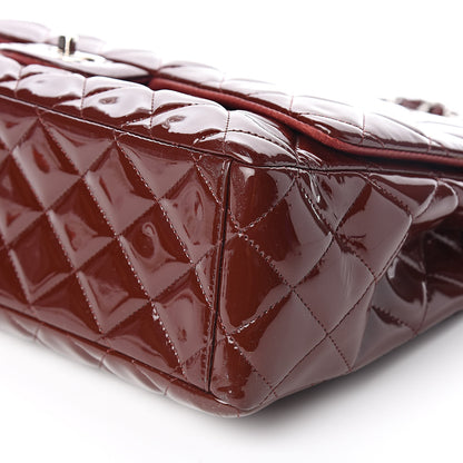 Chanel Patent Quilted Maxi Single Flap Dark Red 10 of 11