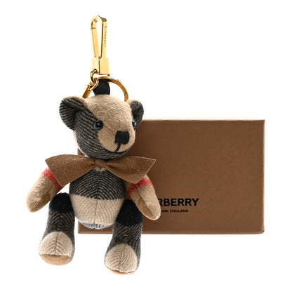 Burberry Cashmere Vintage Check Thomas Bear Bag Charm Camel 3 of 3