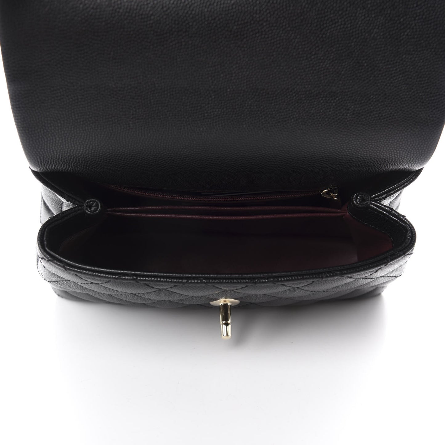Caviar Quilted Mini Coco Handle Flap Black