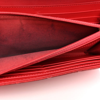 Chanel Caviar Quilted Large Filigree Gusset Flap Wallet Red 16 of 19