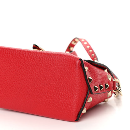 Valentino Garavani Pebbled Calfskin Mini Rockstud Crossbody Bag Rouge Pur 9 of 9