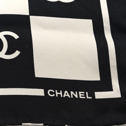 Chanel Silk CC Scrunchie and Scarf Hair Tie Set White Black 3 of 5