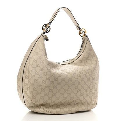 Gucci Guccissima Large GG Twins Hobo Off White 3 of 12