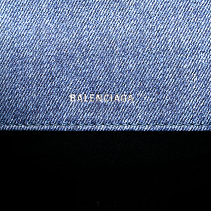 Balenciaga Nappa Denim Printed Hourglass Top Handle Bag XS Denim Blue 6 of 9