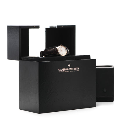 Vacheron Constantin 18K Pink Gold Alligator Diamond 30mm Traditionnelle Quartz Watch 25155/000R-9585 7 of 7