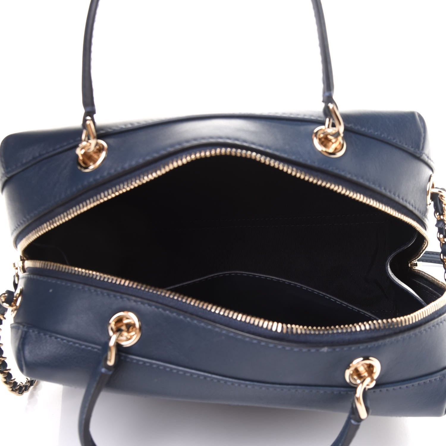 Chanel Calfskin Stitched CC Camera Case Bag Blue 6 of 17
