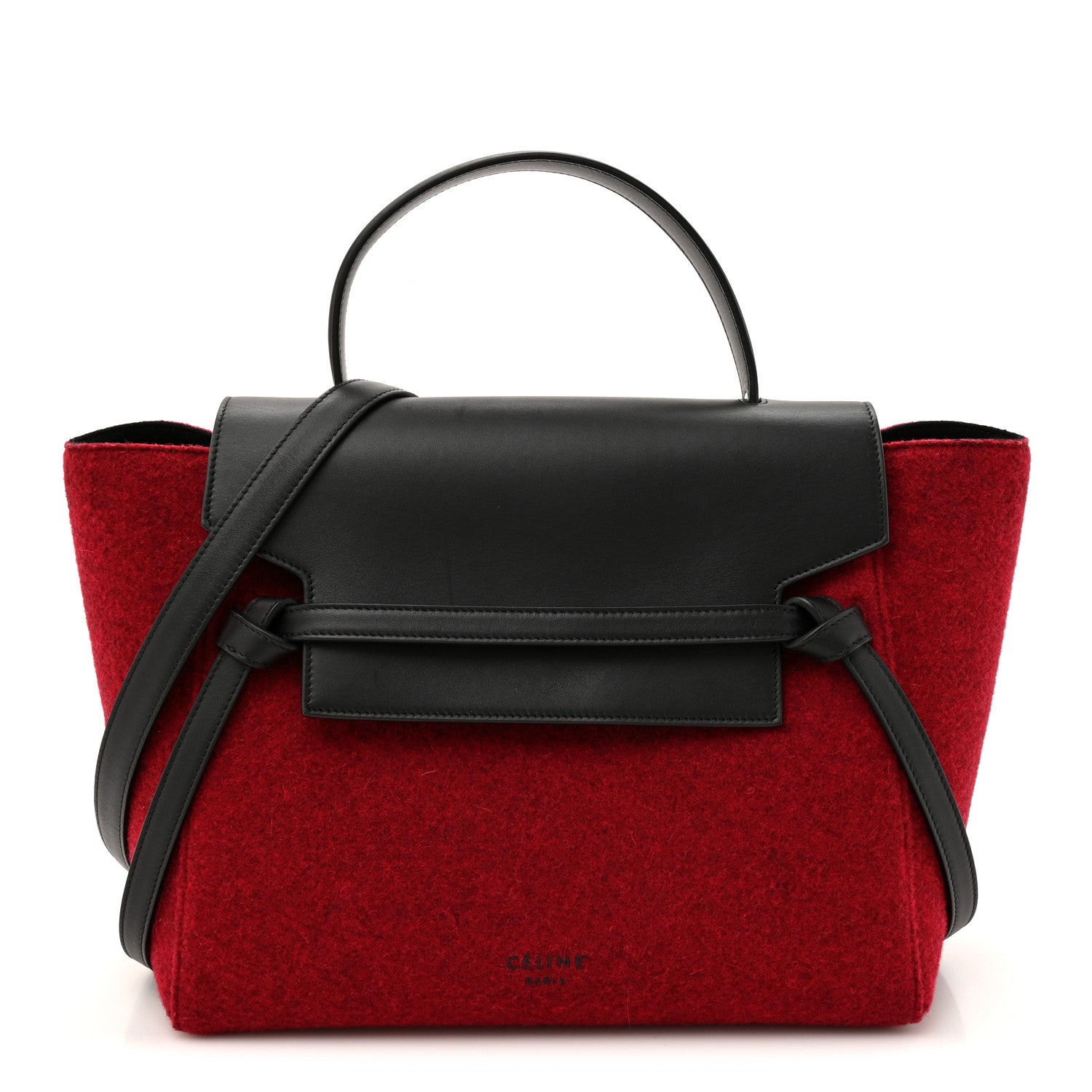 Celine Felt Smooth Calfskin Mini Belt Bag Red 1 of 9