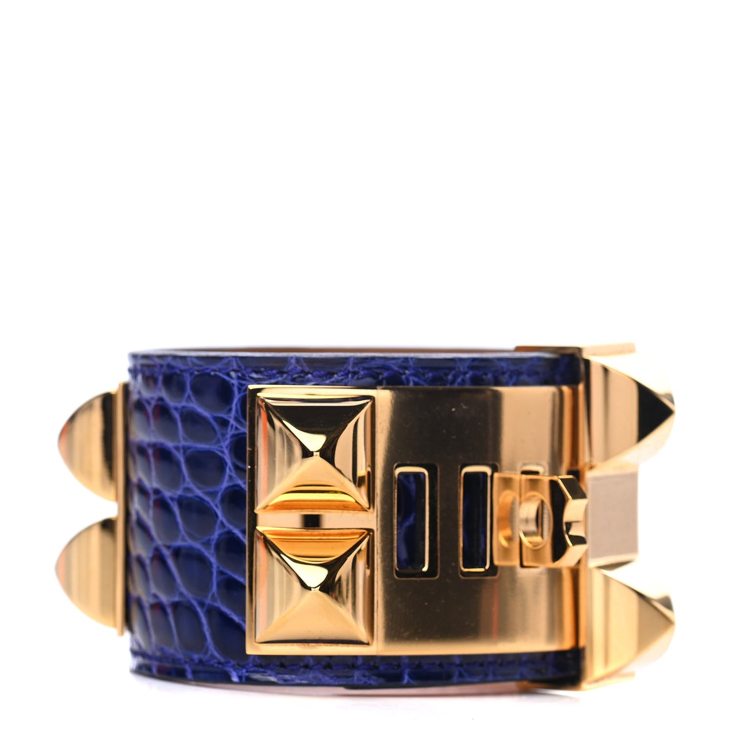 Shiny Alligator Collier De Chien CDC Bracelet T2 Bleu Electrique