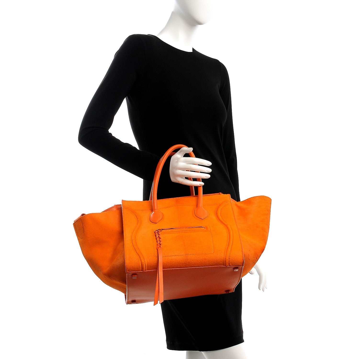 Celine Pony Hair Medium Phantom Luggage Orange 2 of 9