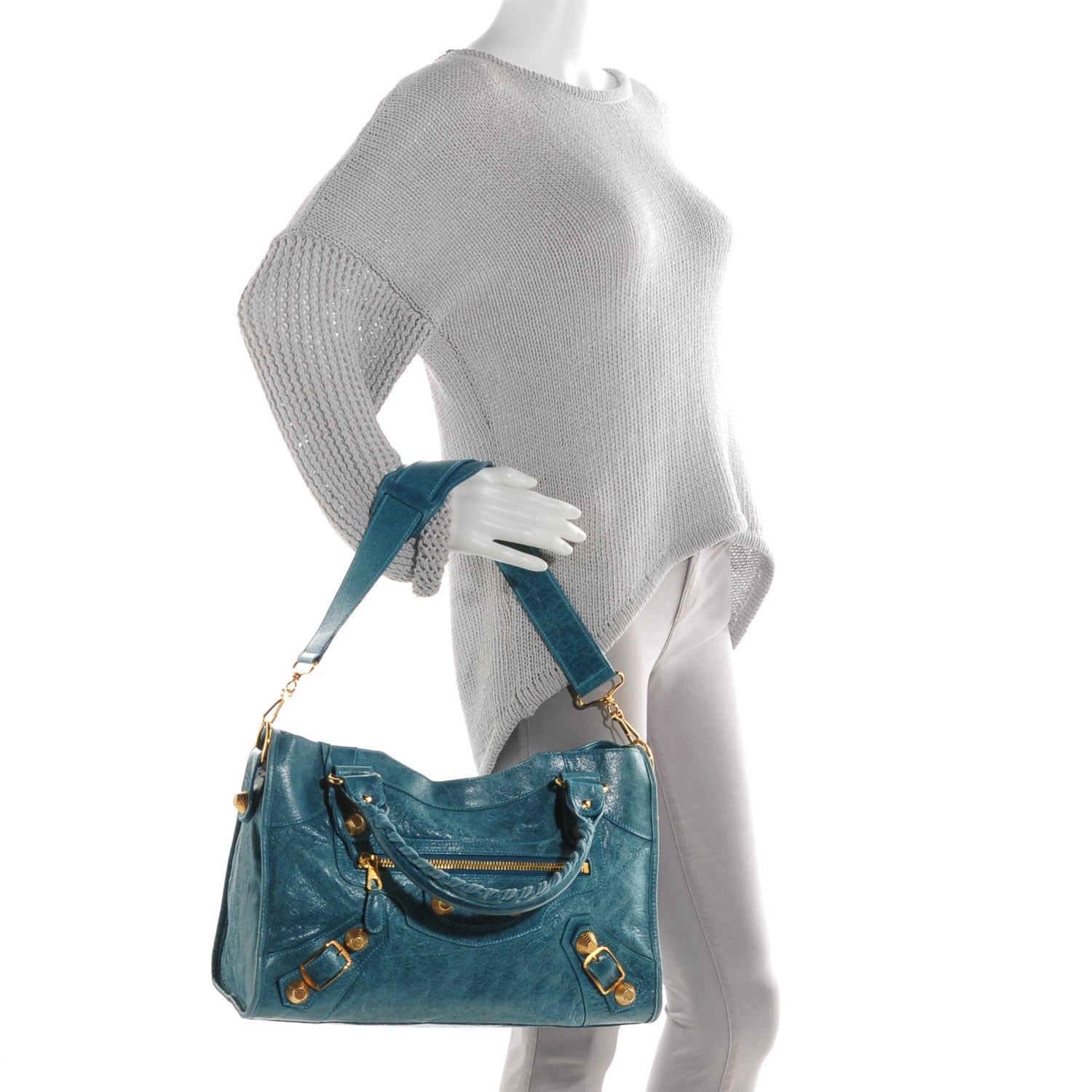 Balenciaga Agneau Giant 21 Gold Hardware City Turquoise 2 of 15