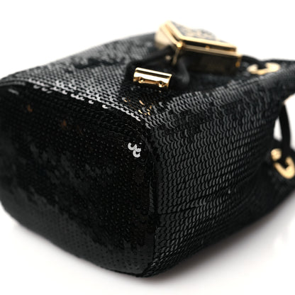 Prada Sequin Satin Triangle Logo Mini Pouch Black 8 of 8
