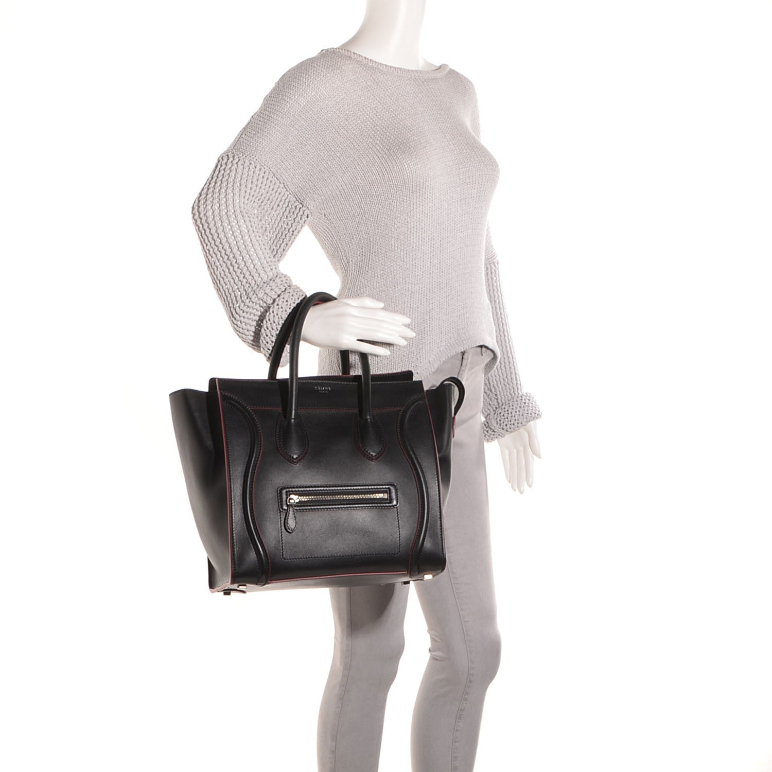 Celine Smooth Calfskin Mini Luggage Black 2 of 8