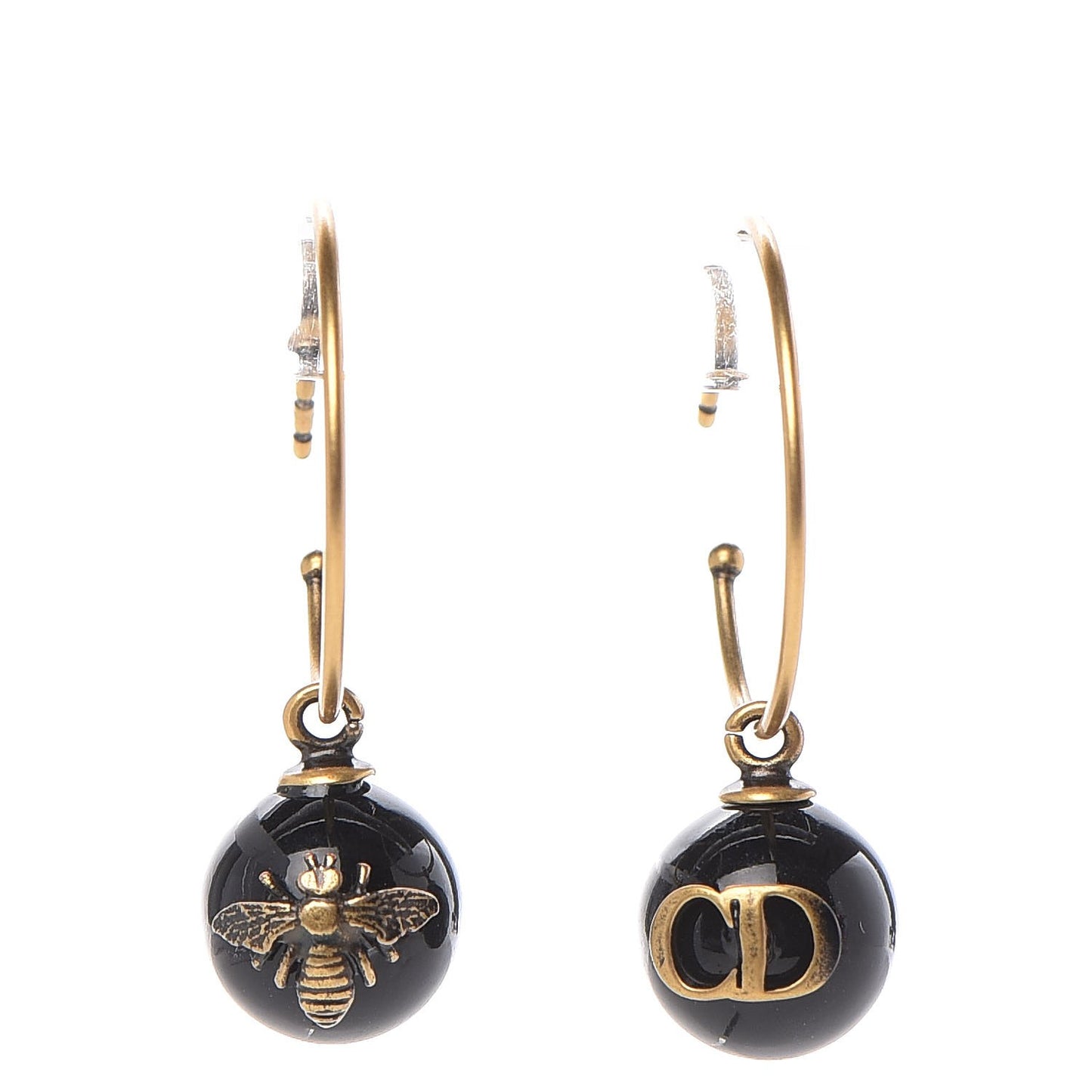 Mise En Dior Tribal Hoop Earrings Black