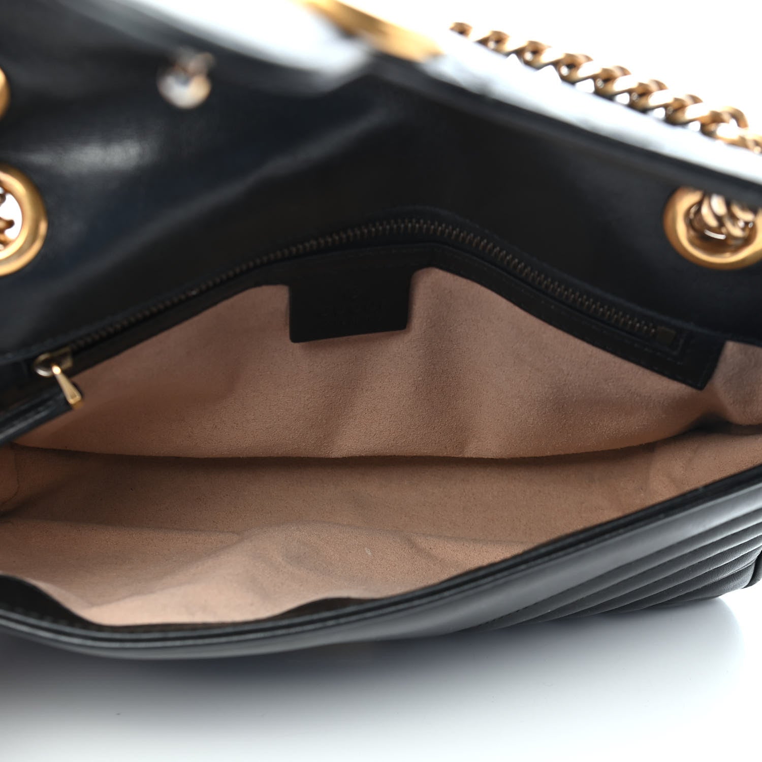 Gucci Calfskin Matelasse Small GG Marmont Shoulder Bag Black 5 of 12