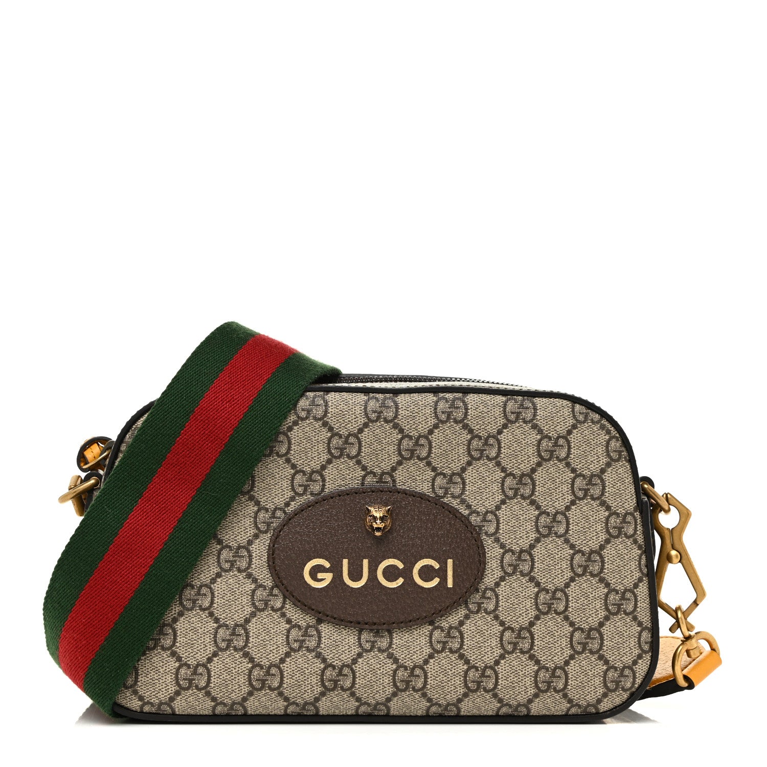 Gucci GG Supreme Monogram Web Neo Vintage Shoulder Bag Beige New Acero Crop 1 of 11