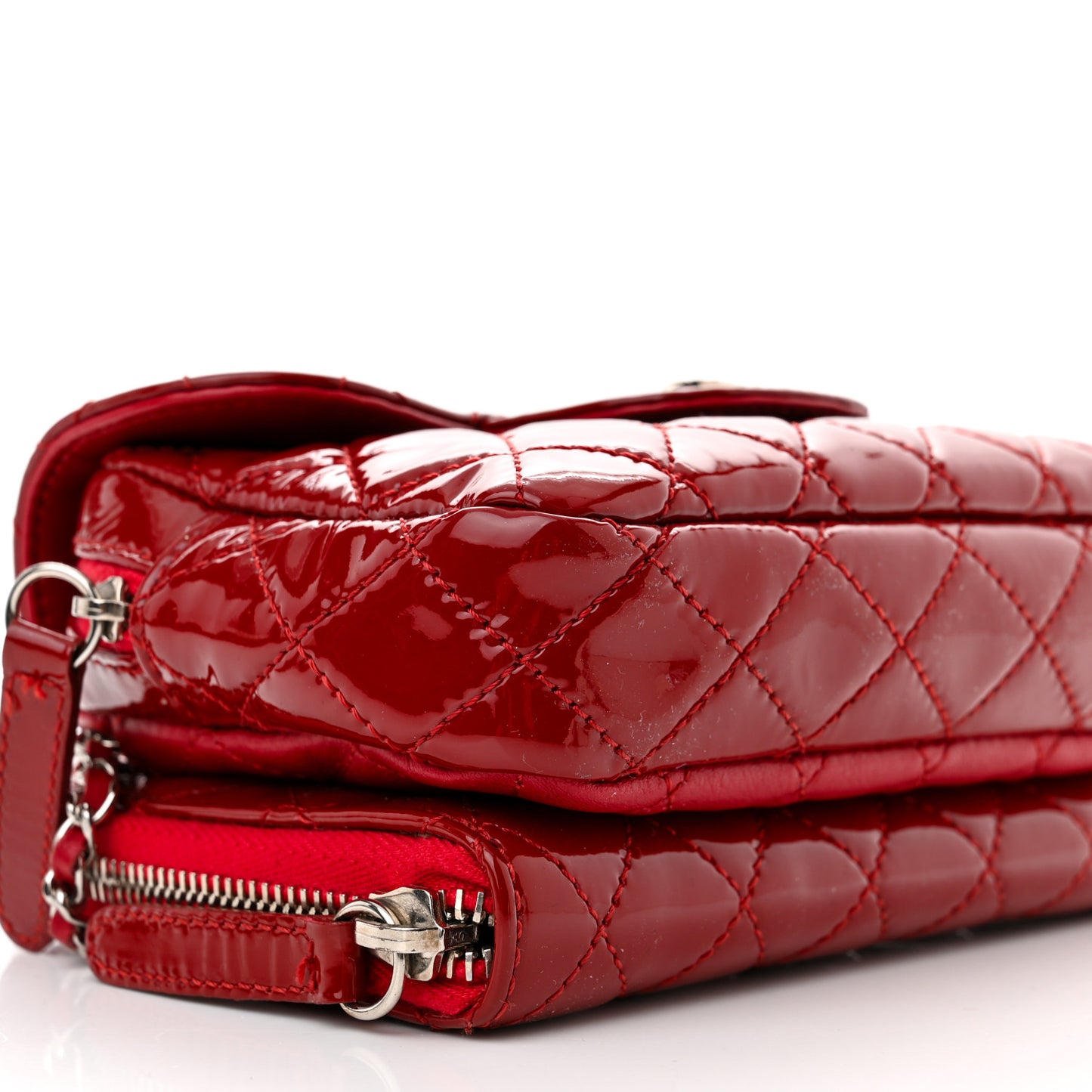 Patent Brilliant Mini Flap WOC Bag Red