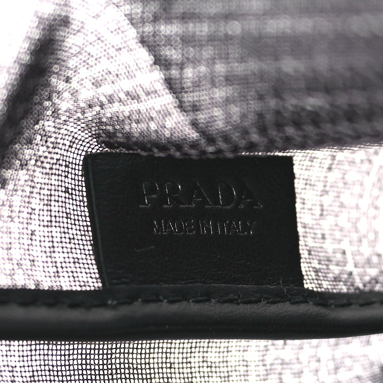 Prada Sequin Rete Paillettes Small Tote Bag Black 7 of 10