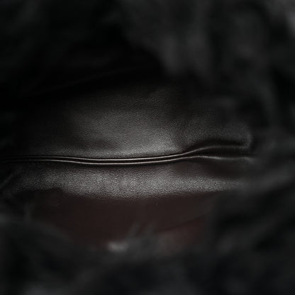 Bottega Veneta Shearling Lambskin The Pouch Chain Black 5 of 10