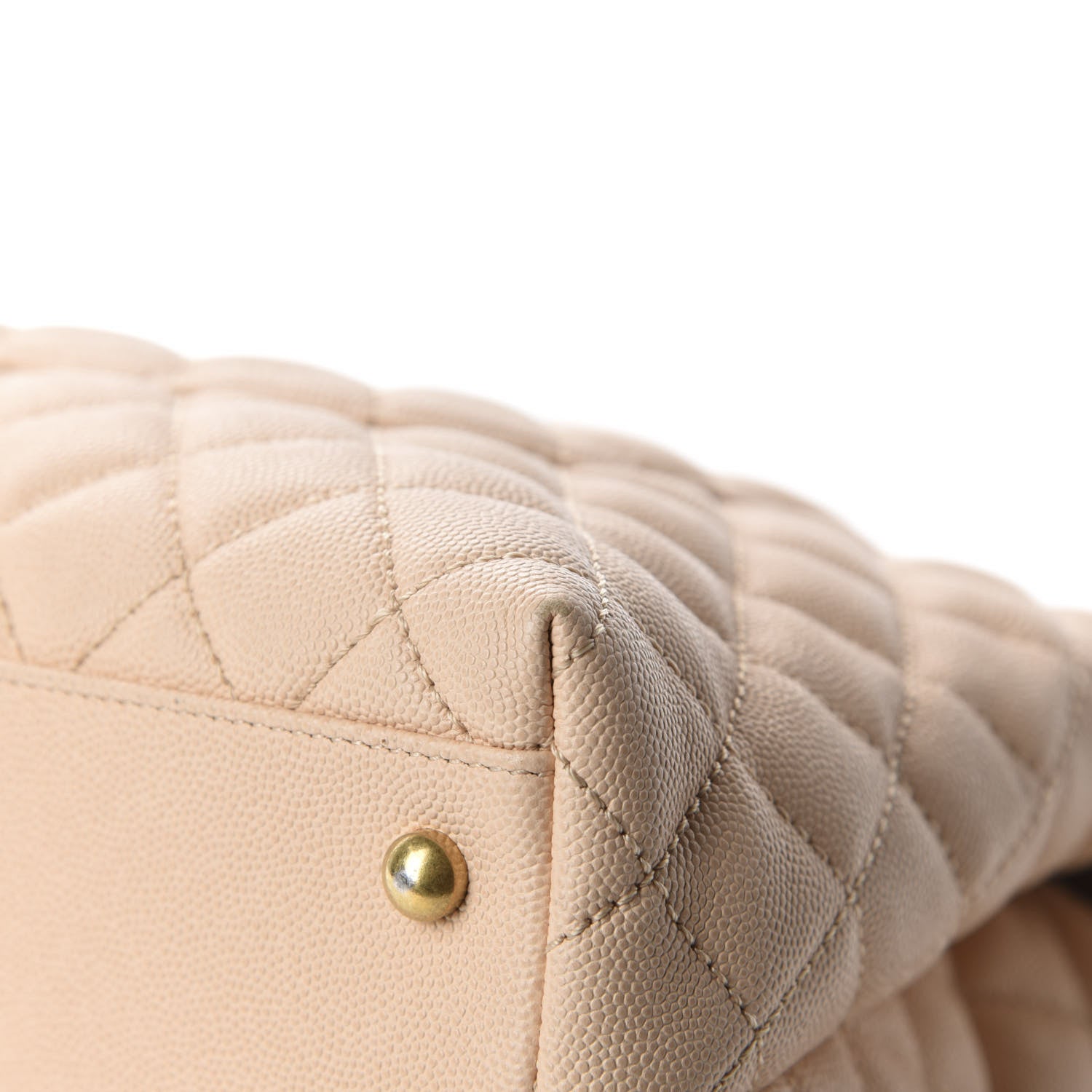 Chanel Caviar Quilted Medium Coco Handle Flap Beige 14 of 16