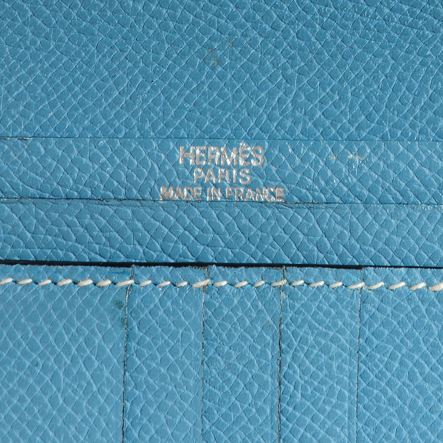 Hermes Epsom Compact Bearn Wallet Blue Jean 6 of 9