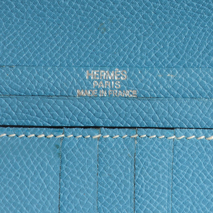 Hermes Epsom Compact Bearn Wallet Blue Jean 6 of 9
