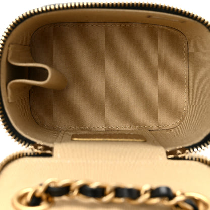 Chanel Lambskin Quilted Mini Pearl Crush Vanity Case With Chain Black 5 of 13