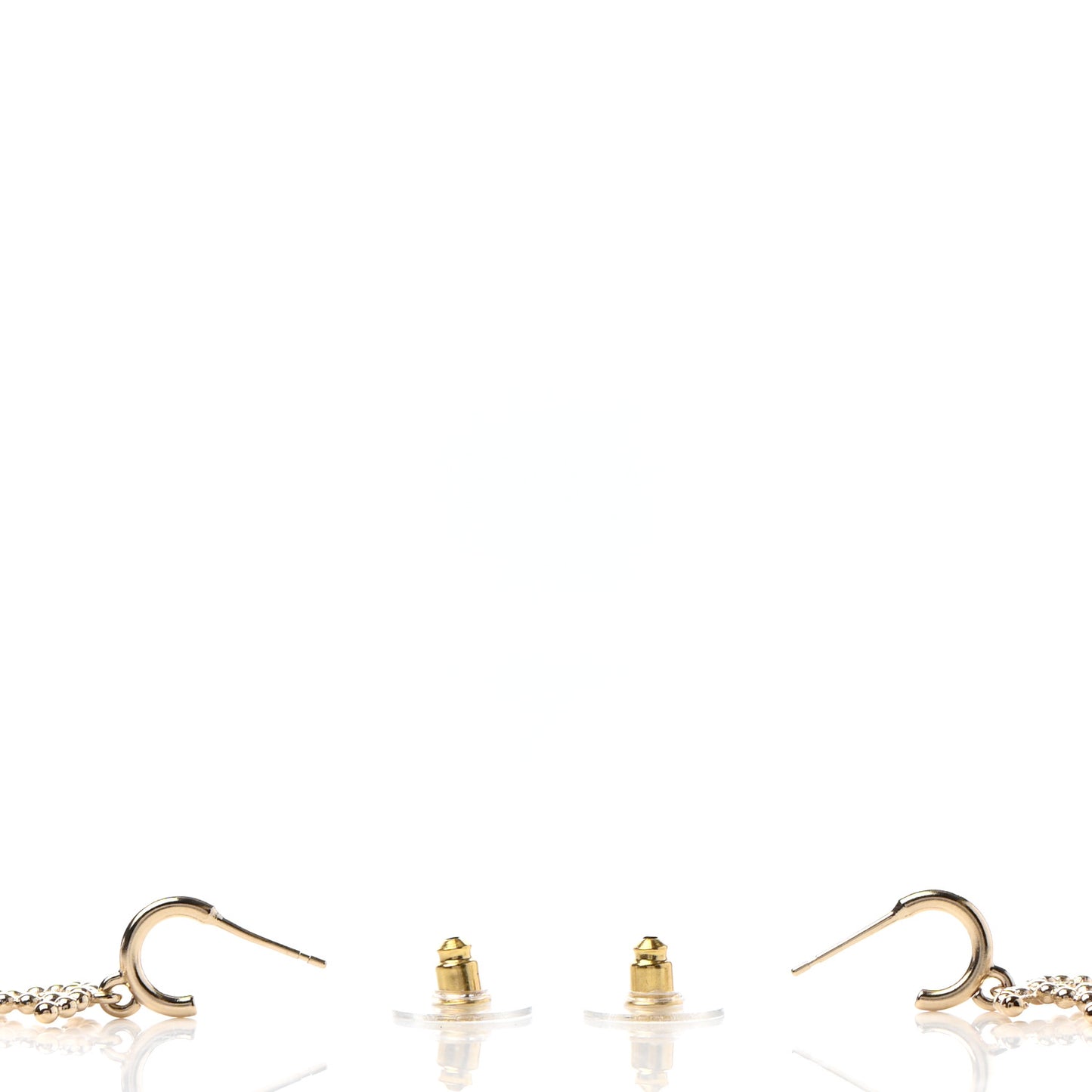 Metal Bead CC Drop Earrings Gold