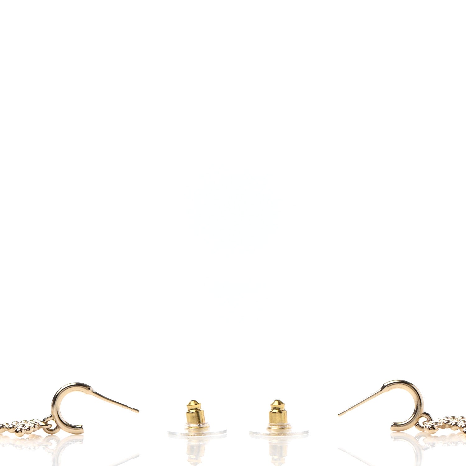 Chanel Metal Bead CC Drop Earrings Gold 3 of 4
