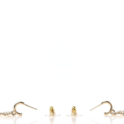 Chanel Metal Bead CC Drop Earrings Gold 3 of 4