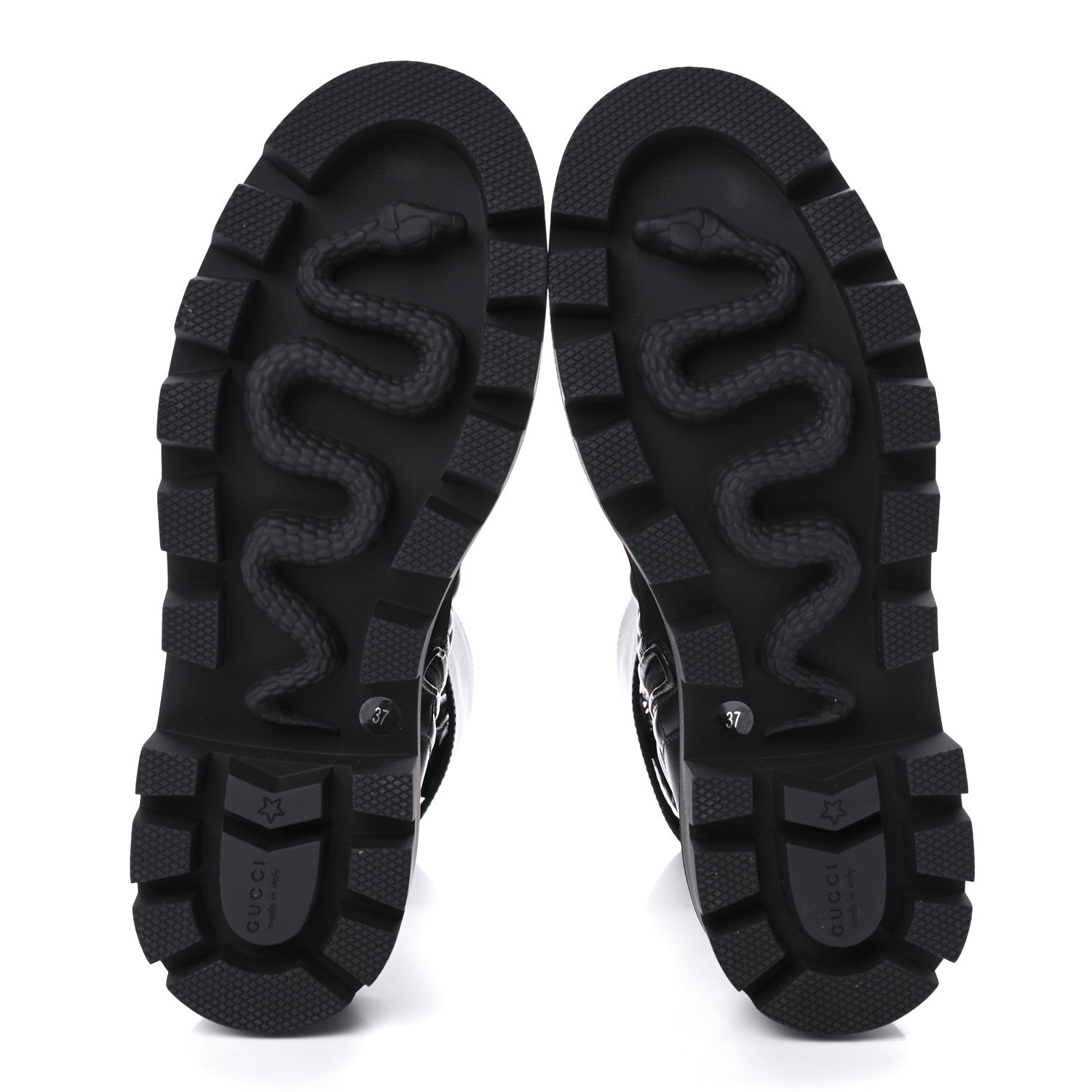 Gucci Nappa Frances GG Matelasse Platform Combat Boots 37 Black 7 of 10
