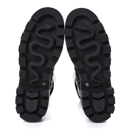 Gucci Nappa Frances GG Matelasse Platform Combat Boots 37 Black 7 of 10