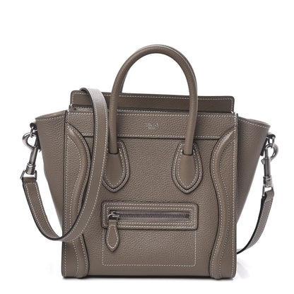 Celine Drummed Calfskin Nano Luggage Souris 1 of 10