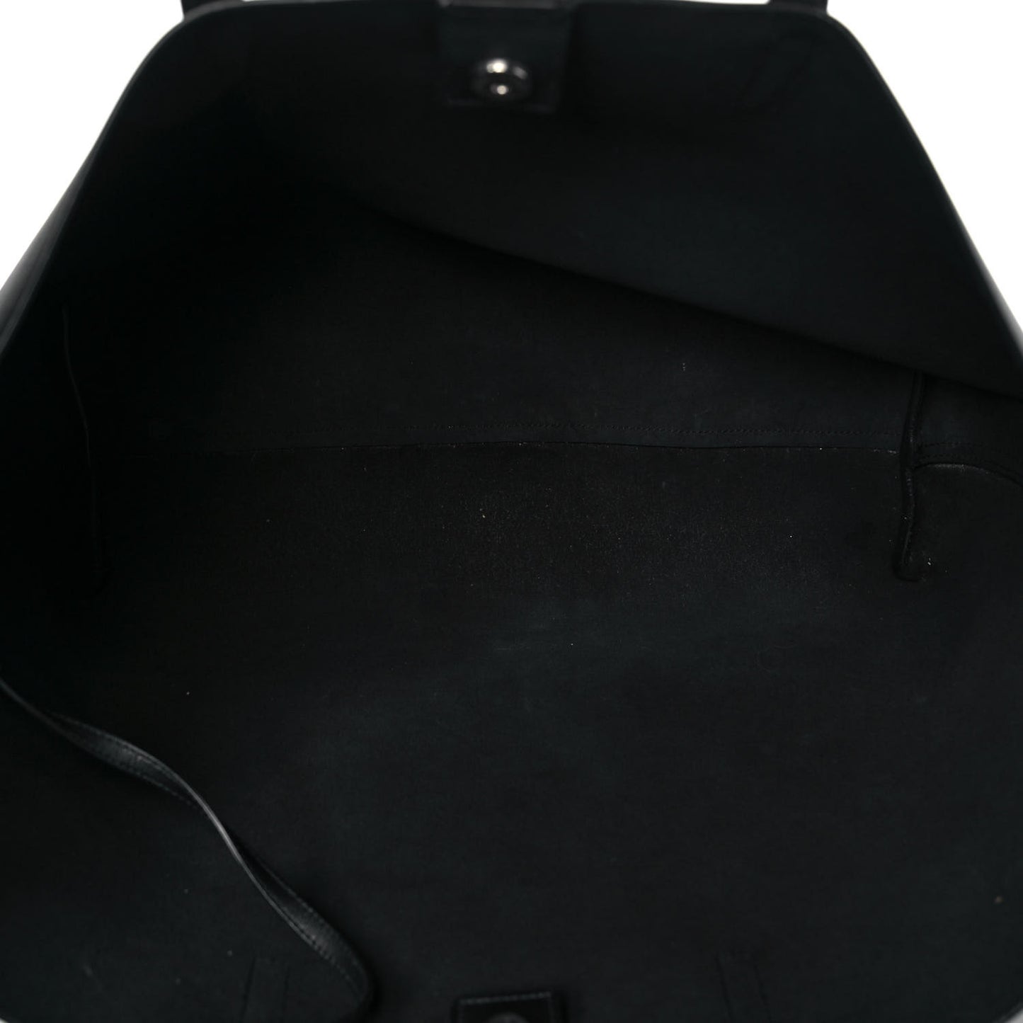 Calfskin Large Fringe Shopping Tote Black