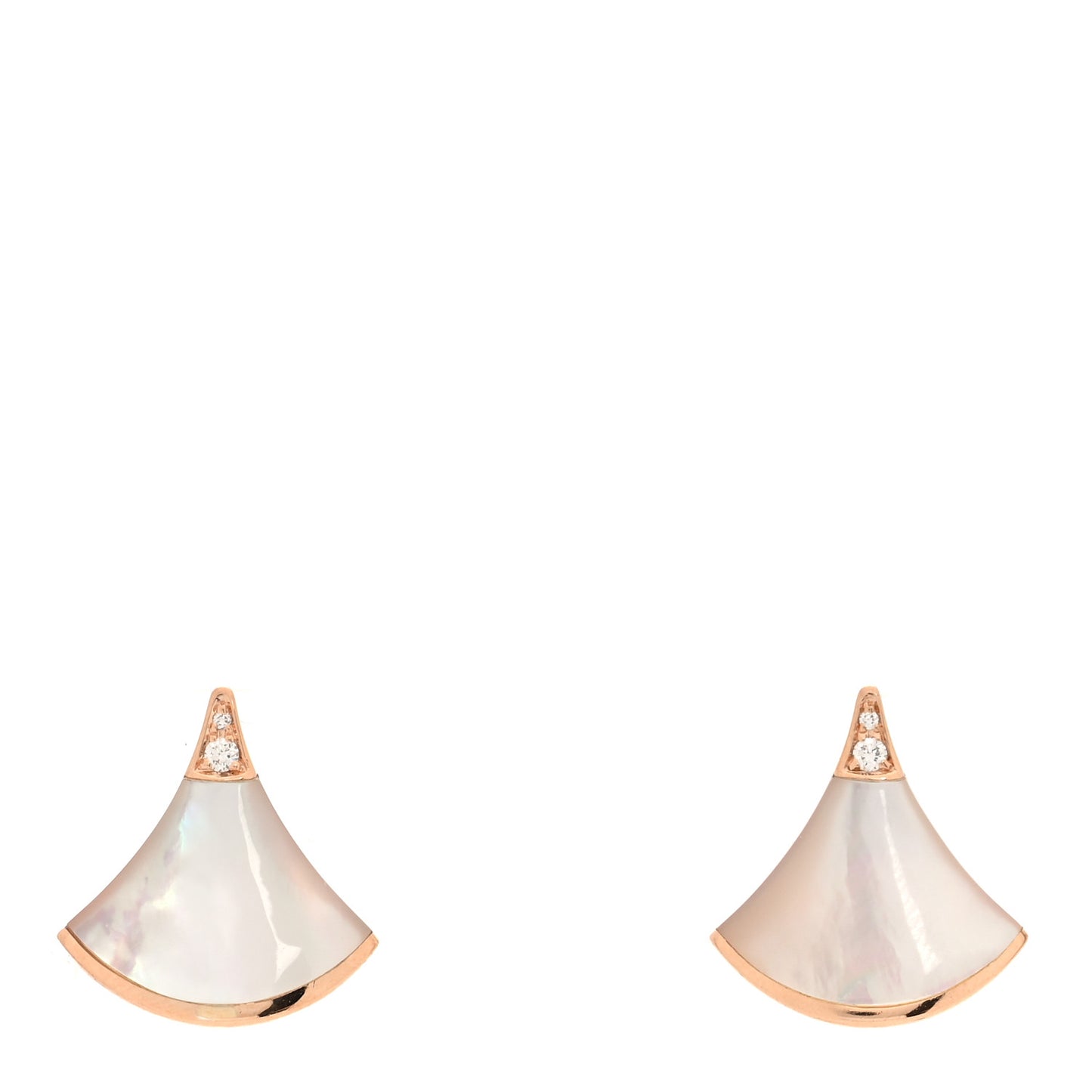18K Rose Gold Diamond Mother of Pearl Divas' Dream Stud Earrings