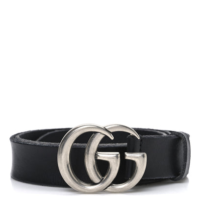 Gucci Cuoio Toscano Nickel Double G 30mm Belt 85 34 Black 1 of 5