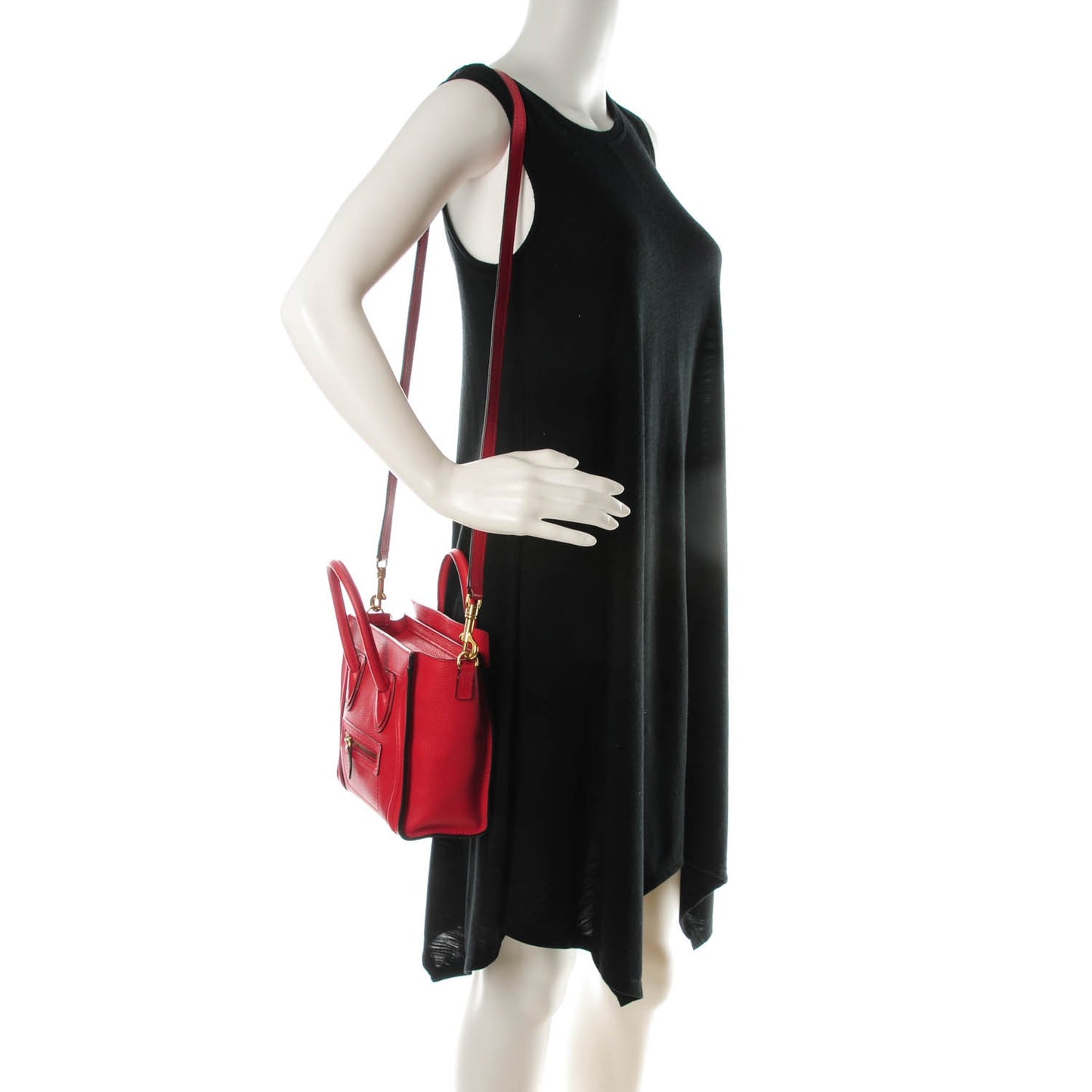 Drummed Calfskin Nano Luggage Coquelicot