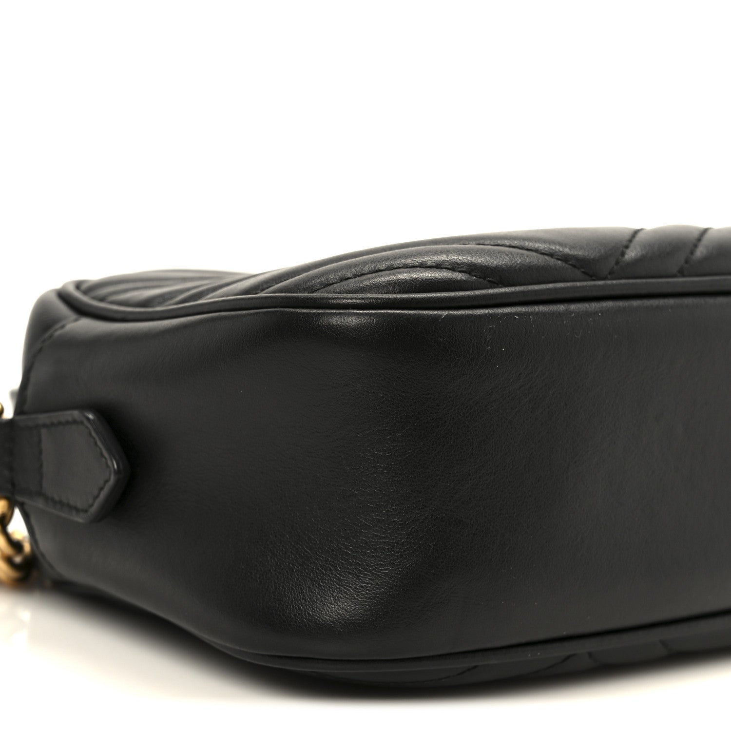 Gucci Calfskin Matelasse Small GG Marmont Chain Shoulder Bag Black 10 of 11