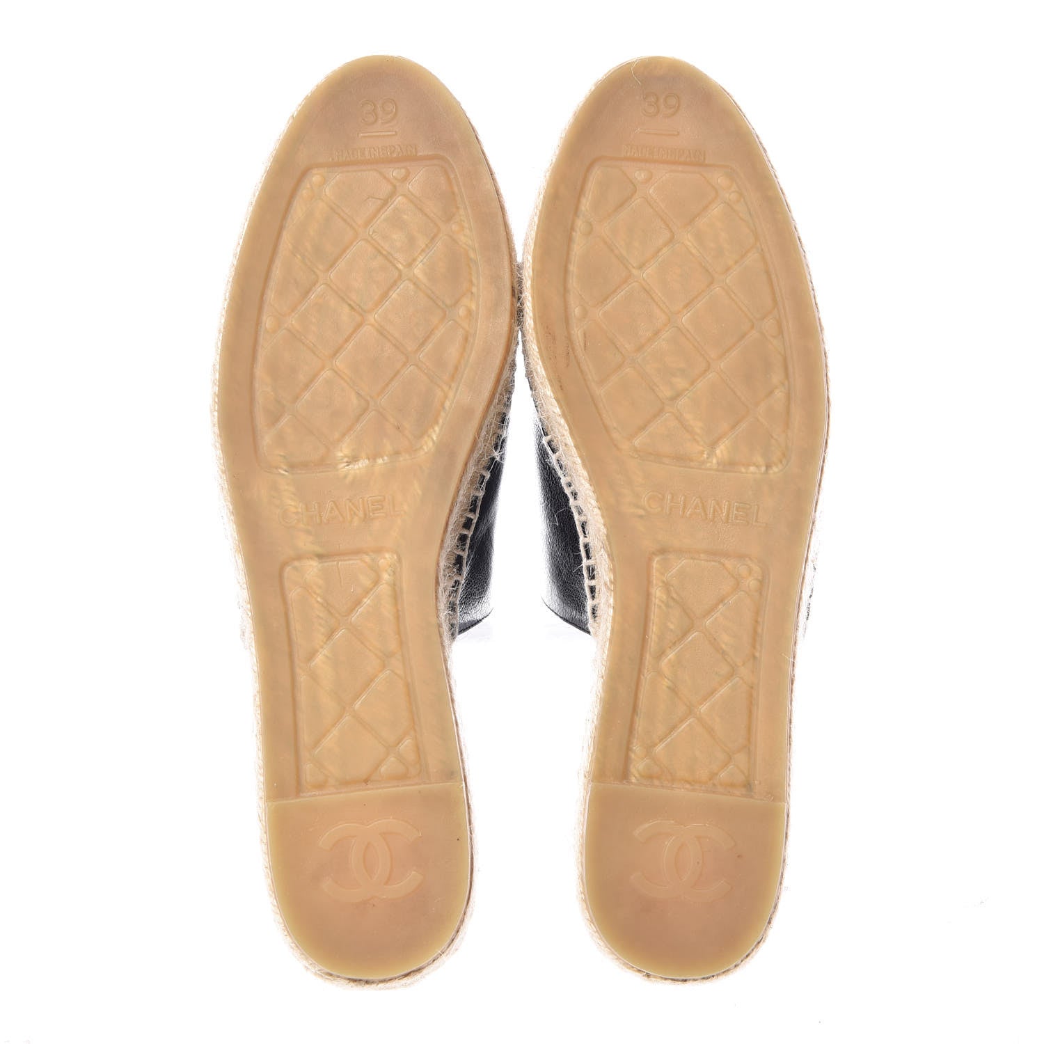 Chanel Iridescent Goatskin Patent CC Espadrille Mules 39 Black 5 of 8
