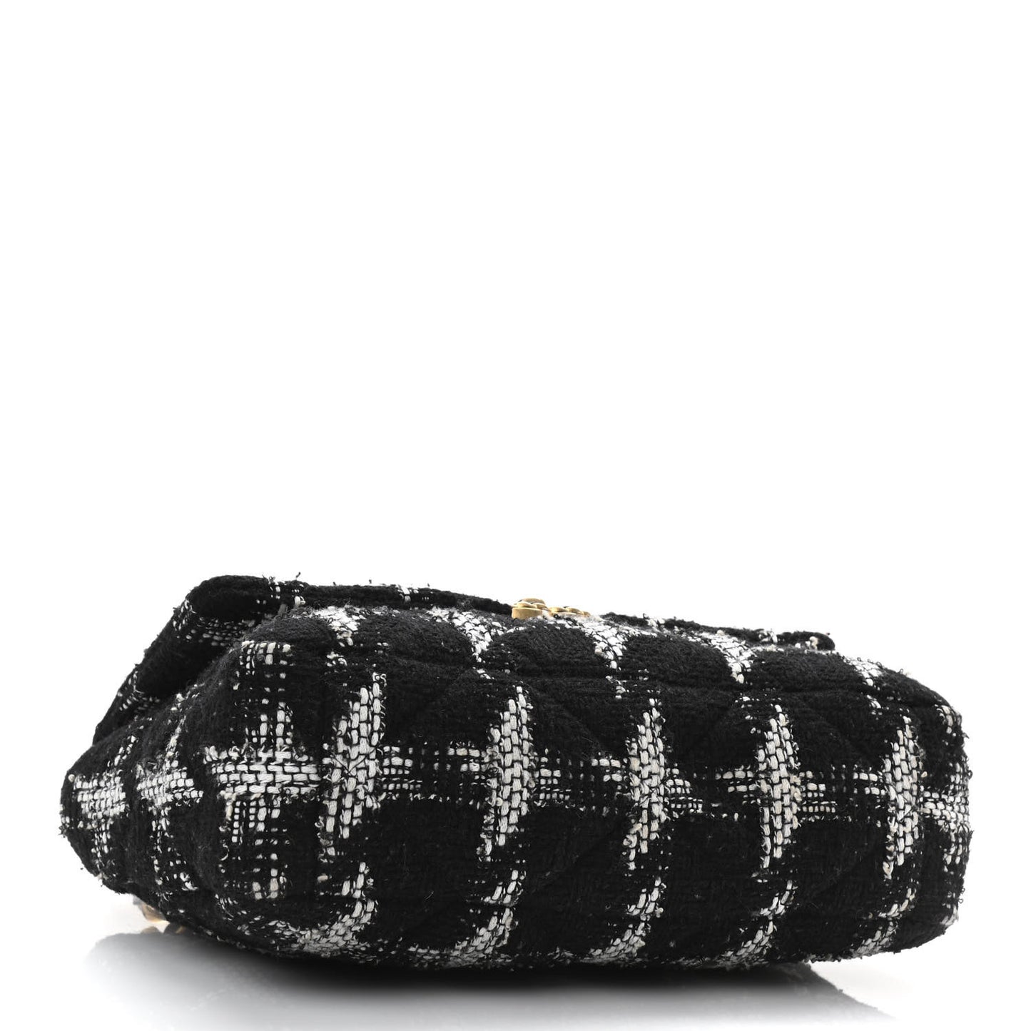 Tweed Quilted Large Chanel 19 Flap Black White