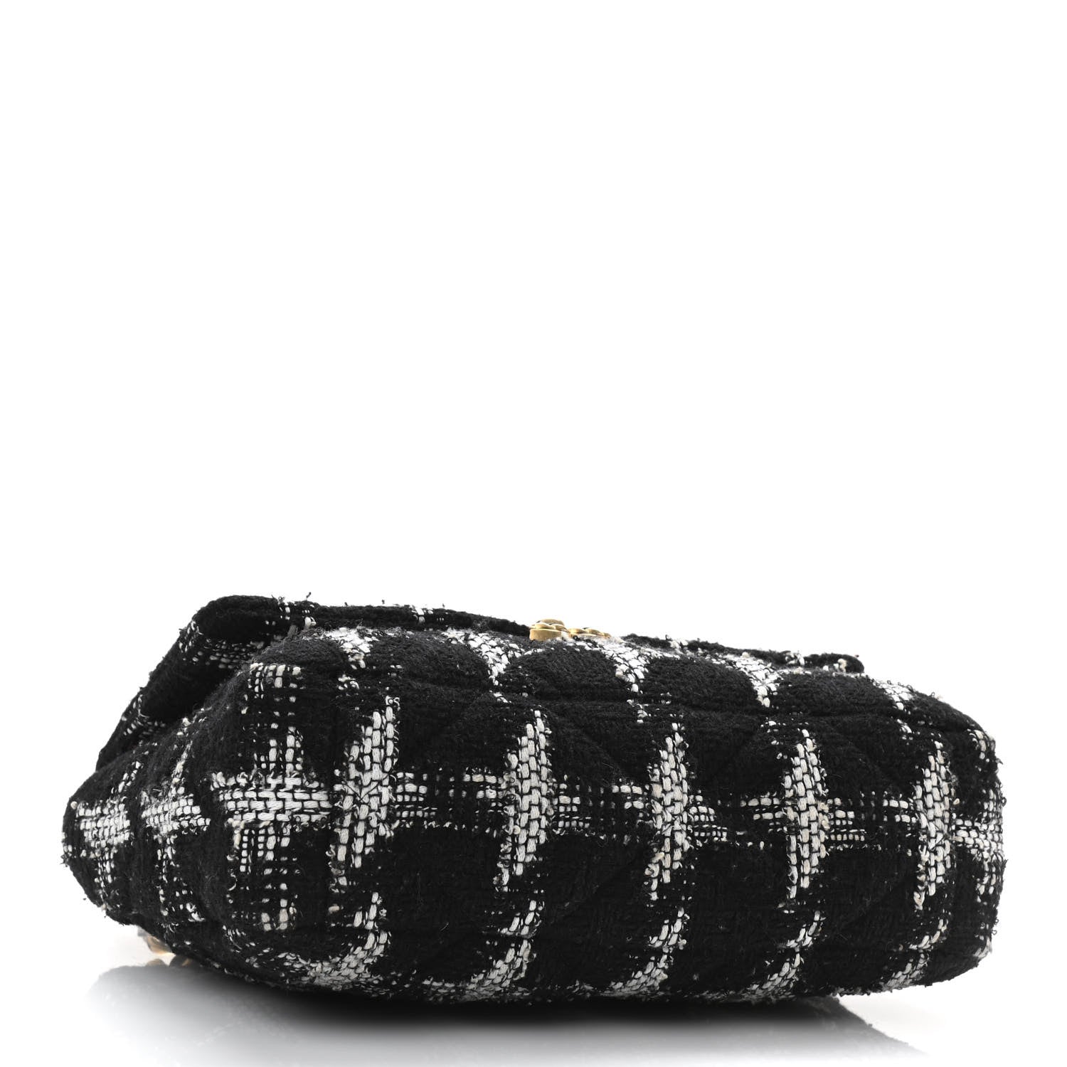 Chanel Tweed Quilted Large Chanel 19 Flap Black White 4 of 10