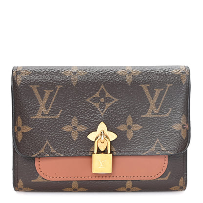 Louis Vuitton Monogram Flower Lock Compact Wallet Caramel 1 of 7