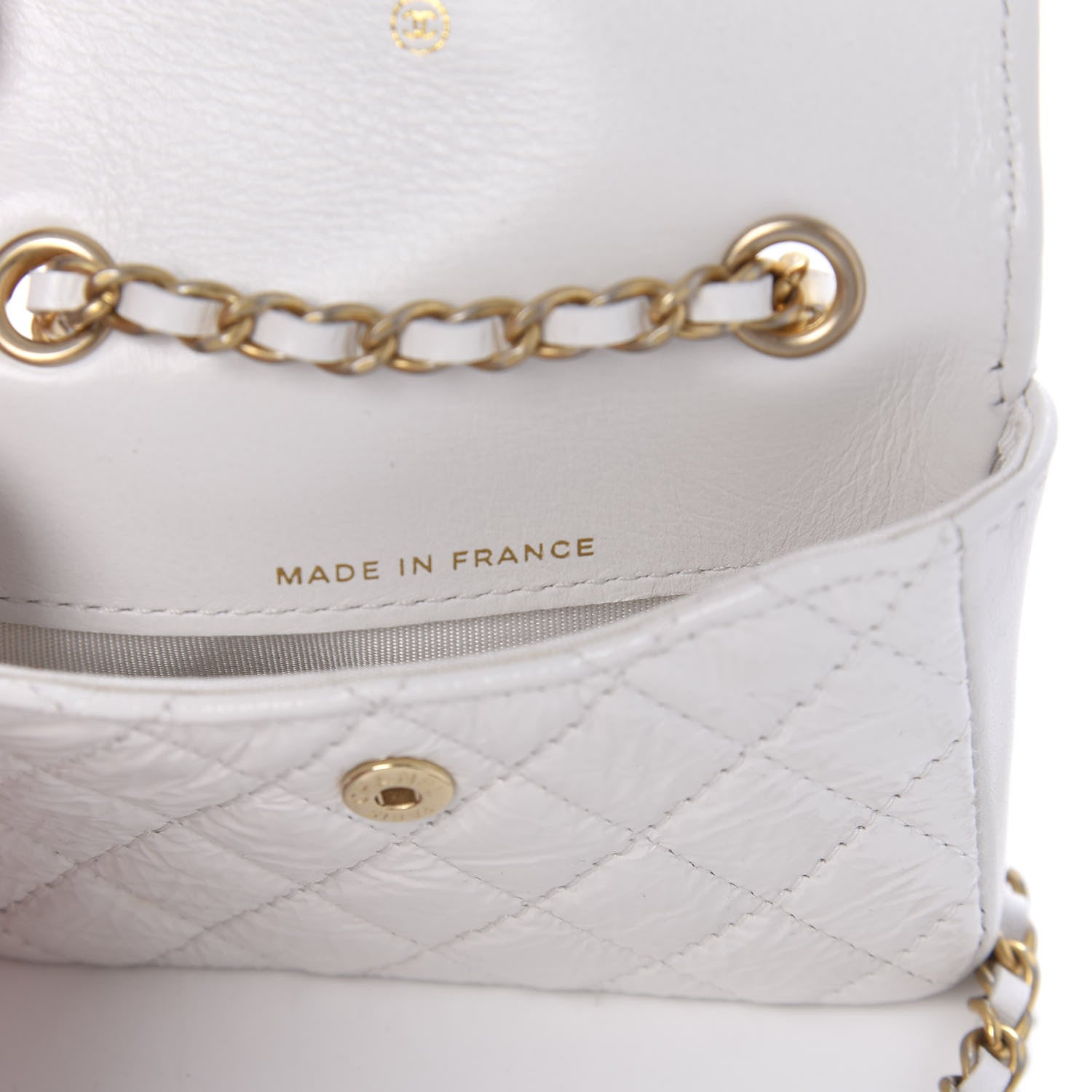 Chanel Shiny Aged Calfskin Quilted Waist Belt Bag White 9 of 11