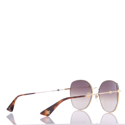 Gucci Metal Square Frame Sunglasses GG0415SK Gold 4 of 8