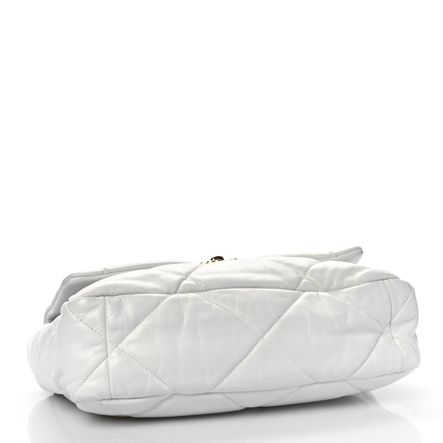 Goatskin Quilted Large Chanel 19 Flap White