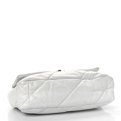 Chanel Goatskin Quilted Large Chanel 19 Flap White 4 of 9
